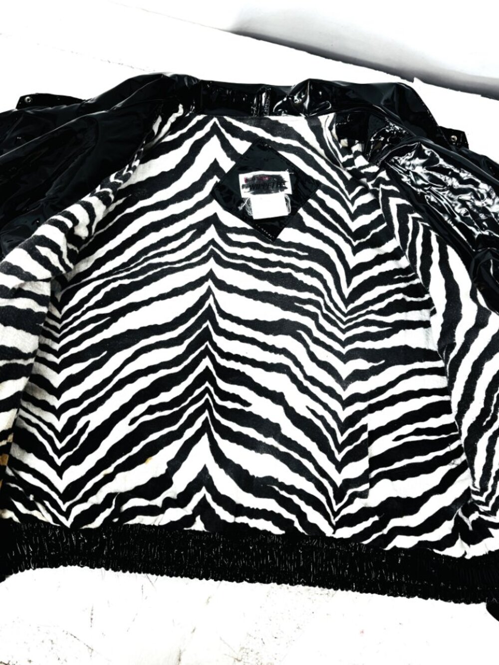 80's VTG Wippette by Kenn Sporn Vinyl Glam Rock Moto Biker Jacket Sz L - Picture 13 of 16
